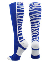 MadSportsStuff socks Royal/White / Small Crazy Socks with Safari Tiger Stripes Over the Calf Socks (multiple colors)