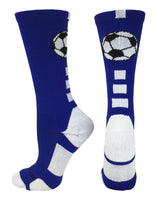 MadSportsStuff socks Royal/White / Small Soccer Ball Athletic Crew Socks (multiple colors)