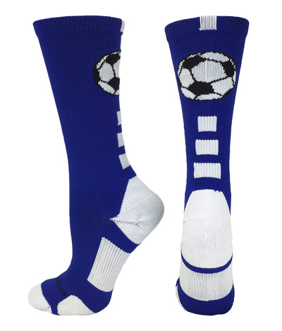 MadSportsStuff socks Royal/White / Small Soccer Ball Athletic Crew Socks (multiple colors)