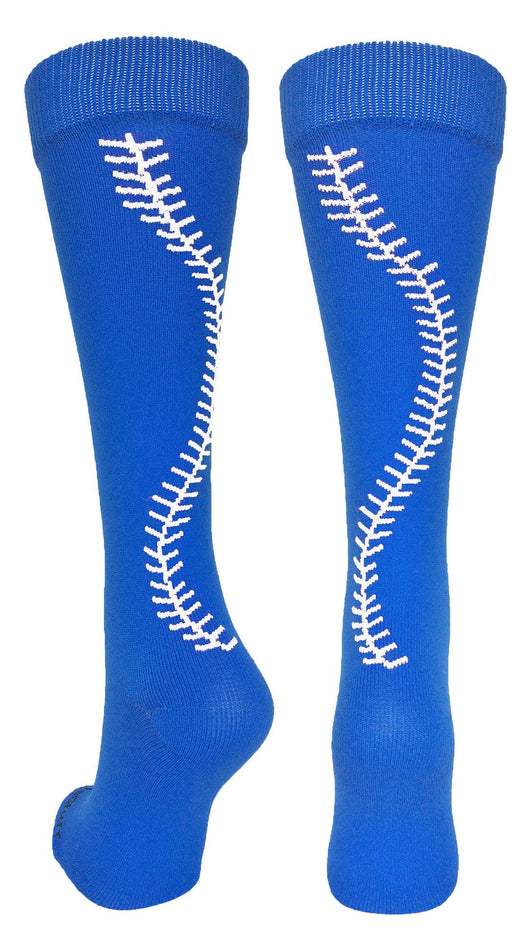MadSportsStuff socks Royal/White / Small Softball Socks with Stitches Over the Calf (multiple colors)