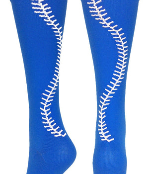 MadSportsStuff socks Royal/White / Small Softball Socks with Stitches Over the Calf (multiple colors)