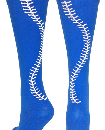 MadSportsStuff socks Royal/White / Small Softball Socks with Stitches Over the Calf (multiple colors)