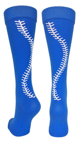 MadSportsStuff socks Royal/White / Small Softball Socks with Stitches Over the Calf (multiple colors)