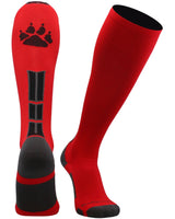 MadSportsStuff socks Scarlet/Black/Graphite / Small Wild Paw Over the Calf Socks (multiple colors)