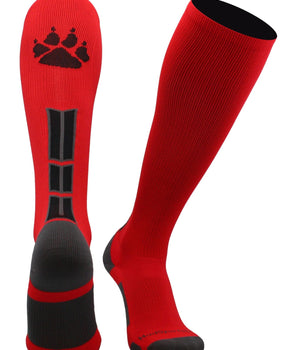 MadSportsStuff socks Scarlet/Black/Graphite / Small Wild Paw Over the Calf Socks (multiple colors)