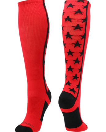 MadSportsStuff socks Scarlet/Black / Small All Stars Socks Over the Calf Socks Softball Soccer