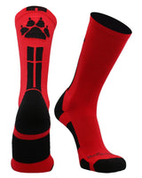 MadSportsStuff socks Scarlet/Black / Small Wild Paws Athletic Crew Socks (multiple colors)