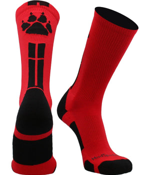 MadSportsStuff socks Scarlet/Black / Small Wild Paws Athletic Crew Socks (multiple colors)