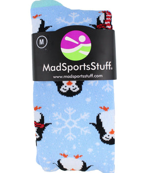 MadSportsStuff socks Snow Penguin Christmas Socks Over the Calf Length
