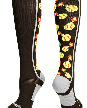 MadSportsStuff socks Softball Bomber Over the Calf Socks (multiple colors)