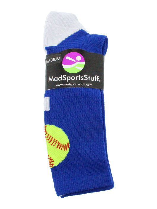 MadSportsStuff socks Softball Logo Athletic Crew Socks (multiple colors)