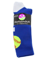 MadSportsStuff socks Softball Logo Athletic Crew Socks (multiple colors)
