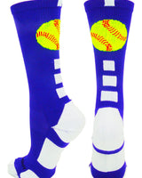 MadSportsStuff socks Softball Logo Athletic Crew Socks (multiple colors)