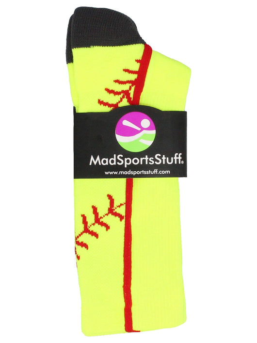 MadSportsStuff socks Softball Socks or Baseball Socks with stitches in crew length (multiple colors)