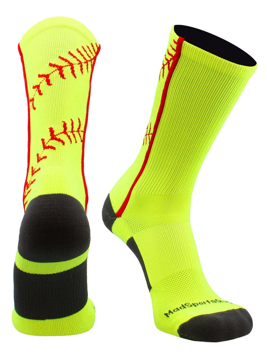 MadSportsStuff socks Softball Socks or Baseball Socks with stitches in crew length (multiple colors)