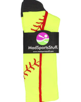 MadSportsStuff socks Softball Socks or Baseball Socks with stitches in crew length (multiple colors)