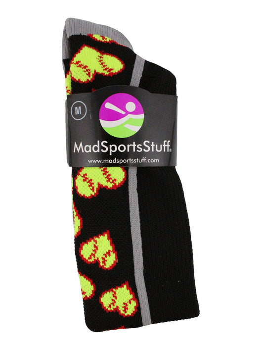 MadSportsStuff socks Softball Socks with Love Softball Hearts