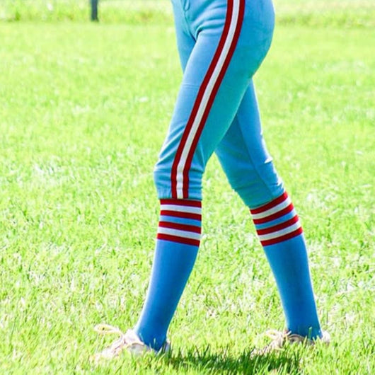 MadSportsStuff socks Striped Baseball Socks Over the Calf Dugout Pattern D