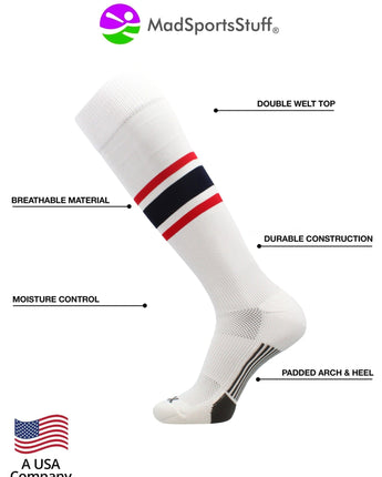 MadSportsStuff socks Striped Baseball Socks Over the Calf Dugout Pattern E