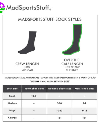MadSportsStuff socks Striped Baseball Socks Over the Calf Dugout Pattern E
