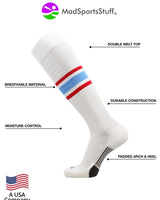 MadSportsStuff socks Striped Baseball Socks Over the Calf Dugout Pattern E