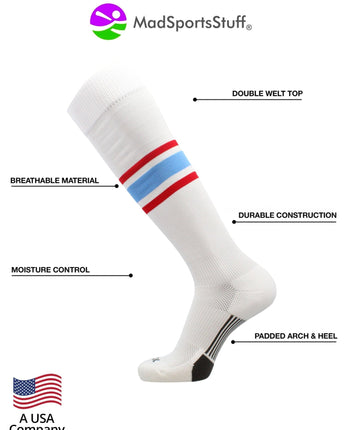MadSportsStuff socks Striped Baseball Socks Over the Calf Dugout Pattern E