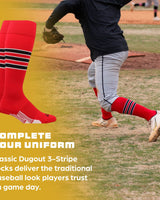 MadSportsStuff socks Striped Baseball Socks Over the Calf Dugout Pattern E