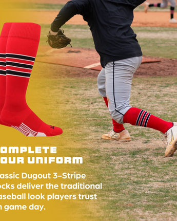 MadSportsStuff socks Striped Baseball Socks Over the Calf Dugout Pattern E