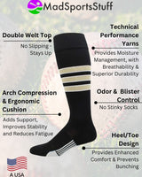 Striped Softball Socks Over the Calf Dugout Pattern D
