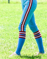 Striped Softball Socks Over the Calf Dugout Pattern D