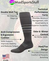Striped Softball Socks Over the Calf Dugout Pattern D
