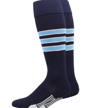Striped Softball Socks Over the Calf Dugout Pattern D