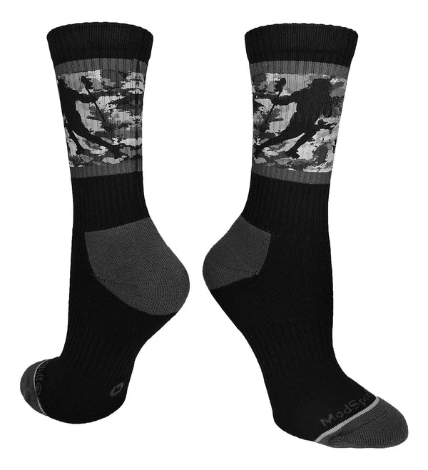 MadSportsStuff socks Sublimated Lacrosse Player Athletic Crew Socks