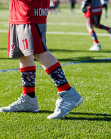 MadSportsStuff socks Sublimated Lacrosse Player Athletic Crew Socks