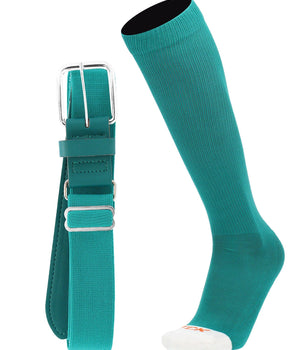 MadSportsStuff socks Teal / X-Large Pro Line Baseball Socks and Belt Combo Youth and Adult