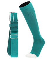MadSportsStuff socks Teal / X-Large Pro Line Softball Socks and Belt Combo Youth and Adult