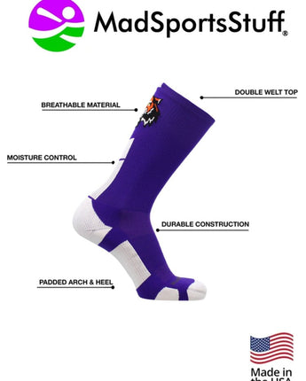 MadSportsStuff socks Tigers Logo Athletic Crew Socks (multiple colors)