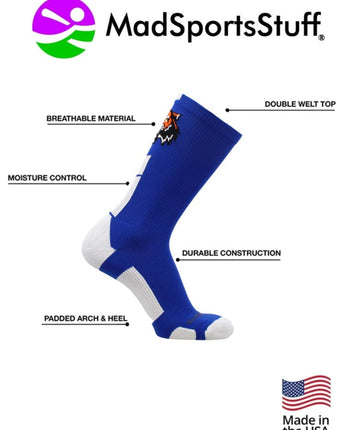 MadSportsStuff socks Tigers Logo Athletic Crew Socks (multiple colors)
