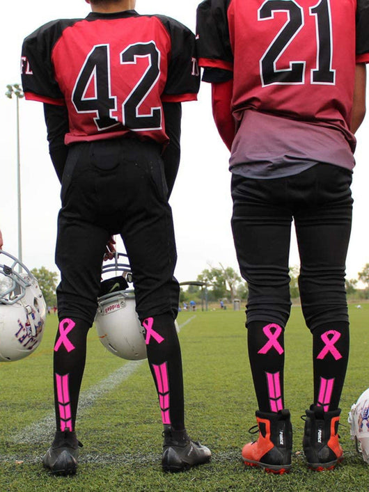 MadSportsStuff socks Triumph Pink Ribbon Breast Cancer Awareness Over the Calf Socks
