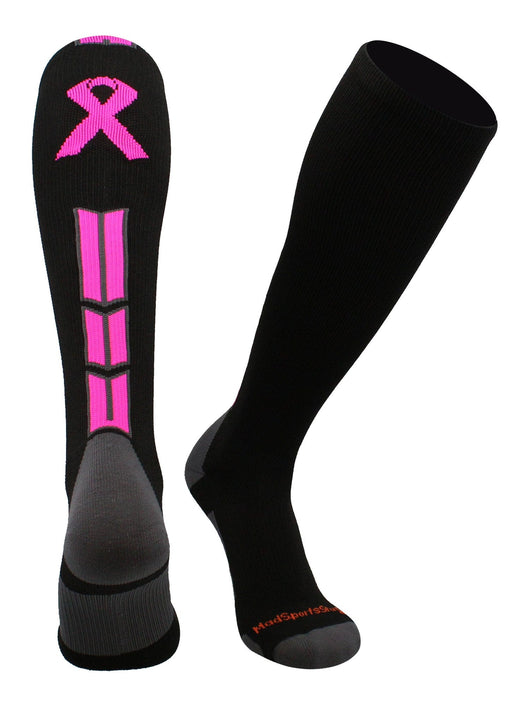 MadSportsStuff socks Triumph Pink Ribbon Breast Cancer Awareness Over the Calf Socks