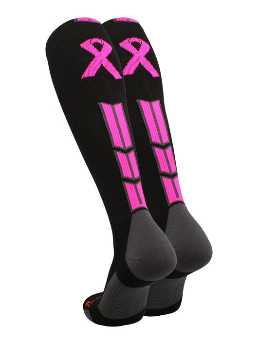 MadSportsStuff socks Triumph Pink Ribbon Breast Cancer Awareness Over the Calf Socks