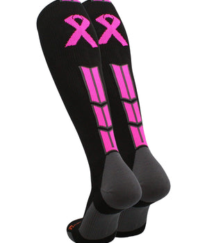 MadSportsStuff socks Triumph Pink Ribbon Breast Cancer Awareness Over the Calf Socks