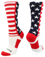 MadSportsStuff socks USA American Flag Stars and Stripes Crew Socks