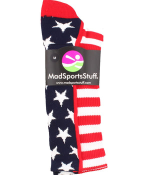MadSportsStuff socks USA American Flag Stars and Stripes Crew Socks