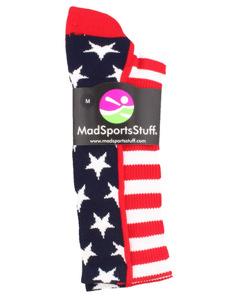MadSportsStuff socks USA American Flag Stars and Stripes Crew Socks