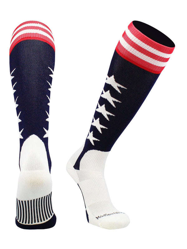 MadSportsStuff socks USA Flag Baseball Patriotic Stirrups Socks with Stars and Stripes