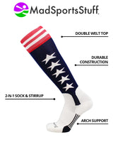 MadSportsStuff socks USA Flag Baseball Patriotic Stirrups Socks with Stars and Stripes