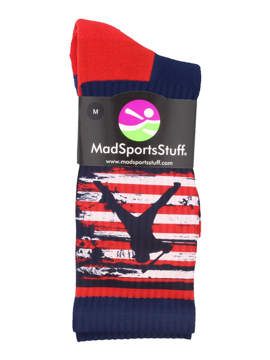 MadSportsStuff socks USA Flag Baseball Player Athletic Crew Socks