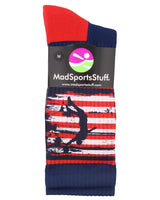 MadSportsStuff socks USA Flag Basketball Player Athletic Crew Socks
