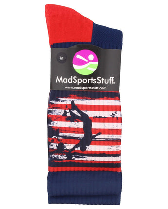 MadSportsStuff socks USA Flag Basketball Player Athletic Crew Socks